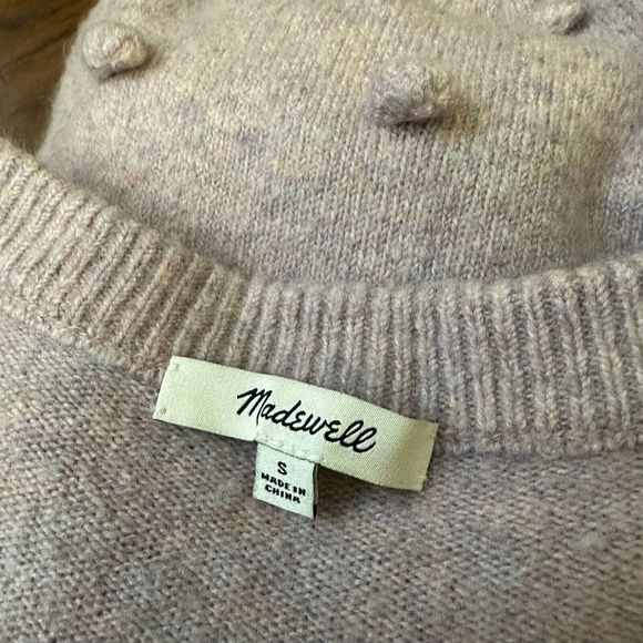 MADEWELL Bobble Dashwood V-Neck Sweater in Purple Coziest Yarn - Picture 6 of 9